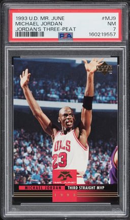 1993 Upper Deck Mr. June Three-Peat Michael Jordan #MJ9 PSA 7 NRMT