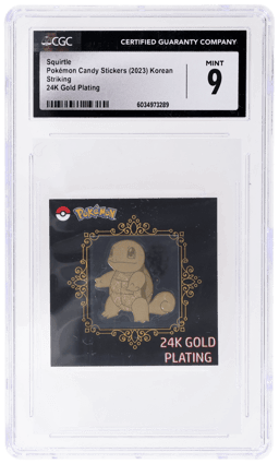 2023 Pokemon Popping Candy Stickers Korean 24k Gold Plating Squirtle CGC 9