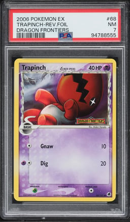 2006 Pokemon EX Dragon Frontiers Reverse Holo Trapinch #68 PSA 7 NRMT