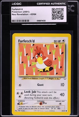 2001 Pokemon Neo Revelation Farfetch'd #43 CGC AUTH