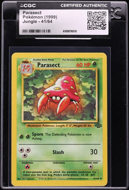 1999 Pokemon Jungle Parasect #41 CGC AUTH