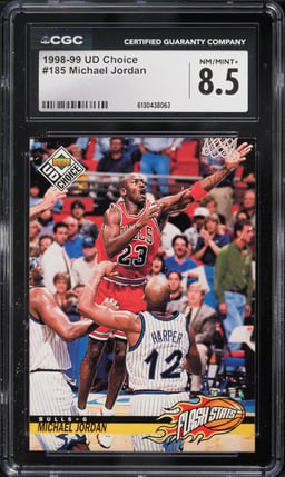 1998 Upper Deck Choice Basketball Michael Jordan #185 CGC 8.5 NM-MT+