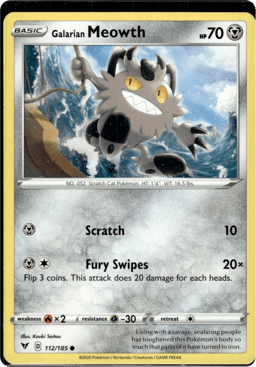 2020 Galarian Meowth #112 Vivid Voltage