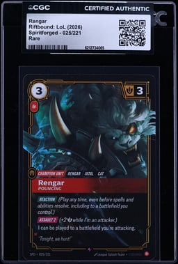 2026 Riftbound League Of Legends LoL Spiritforged Rengar #025 CGC AUTH