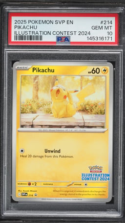 2025 Pokemon Scarlet & Violet Promo Illustration Contest Pikachu #214 PSA 10 GEM MINT