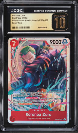2026 One Piece Adventure On KAMI's Island SR Roronoa Zoro #EB04-007 CGC 10 PRISTINE