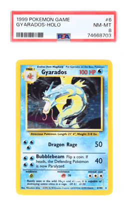 1999 Pokemon Game Holo Gyarados #6 PSA 8