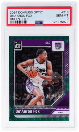 2024 Panini Donruss Optic Green Fotl De'Aaron Fox #219 PSA 10