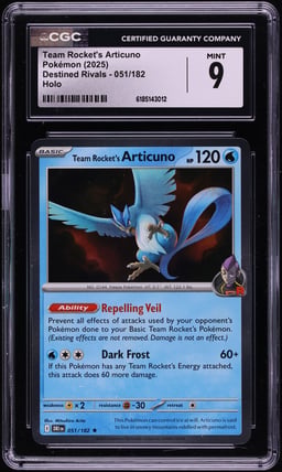 2025 Pokemon Scarlet & Violet Destined Rivals Holo Team Rocket's Articuno #51 CGC 9 MINT