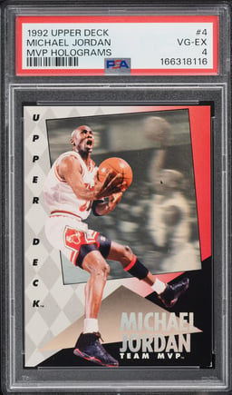 1992 Upper Deck MVP Holograms Michael Jordan #4 PSA 4 VGEX