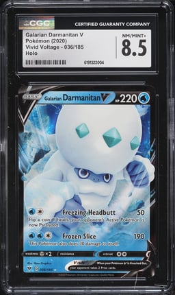 2020 Pokemon Sword & Shield Vivid Voltage Galarian Holo Darmanitan V #36 CGC 8.5 NM-MT+
