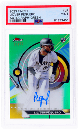 2023 Finest Autographs Green Refractor Liover Peguero #FALP 86/99 PSA 9