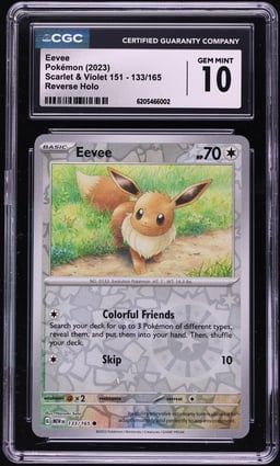 2023 Pokemon Scarlet & Violet 151 Reverse Holo Eevee #133 CGC 10 GEM MINT