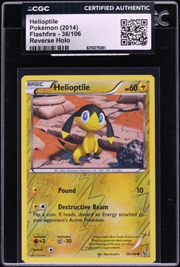 2014 Pokemon Flashfire Reverse Holo Helioptile #36 CGC AUTH