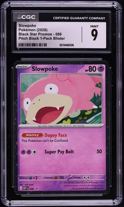 2026 Pokemon Mega Evolution Black Star Promo Pitch Black 1-Pack Blister Slowpoke #086 CGC 9