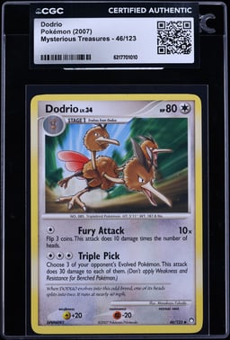 2007 Pokemon Diamond & Pearl Mysterious Treasures Dodrio #46 CGC AUTH