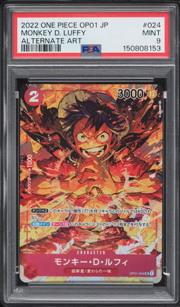 2022 One Piece Japanese Romance Dawn Alt Art SR Monkey D. Luffy #OP01-024 PSA 9 MINT