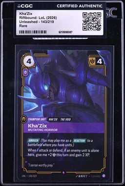 2026 Riftbound: LoL Unleashed Kha'Zix #143 CGC AUTH