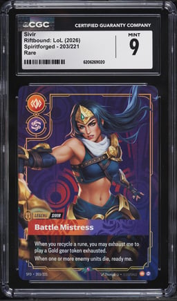 2026 Riftbound League Of Legends LoL Spiritforged Sivir #203 CGC 9 MINT