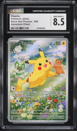 2024 Pokemon Scarlet & Violet Promo Paldea Adventure Chest Full Art Pikachu #88 CGC 8.5 NM-MT+