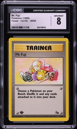 1999 Pokemon Fossil 1st Edition Mr. Fuji #58 CGC 8 NM-MT