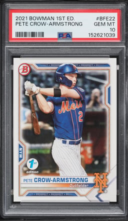 2021 Bowman 1st Edition Pete Crow-Armstrong PROSPECT #BFE-22 PSA 10 GEM MINT