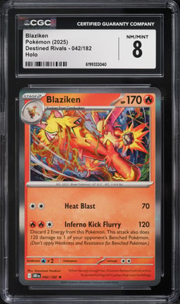 2025 Pokemon Scarlet & Violet Destined Rivals Holo Blaziken #42 CGC 8 NM-MT