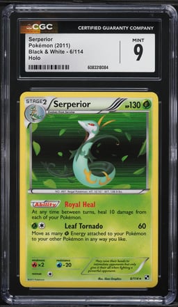2011 Pokemon Black & White Holo Serperior #6 CGC 9 MINT