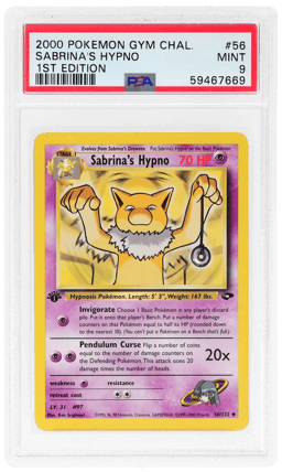 2000 Pokemon Gym Challenge 1st Edition Sabrina's Hypno #56 PSA 9