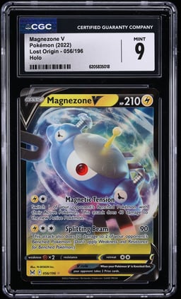 2022 Pokemon Sword & Shield Lost Origin Holo Magnezone V #56 CGC 9 MINT