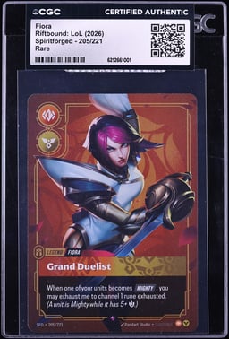 2026 Riftbound League Of Legends LoL Spiritforged Fiora #205 CGC AUTH