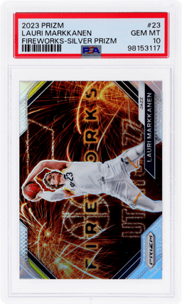 2023 Panini Prizm Fireworks Silver Prizm Lauri Markkanen #23 PSA 10