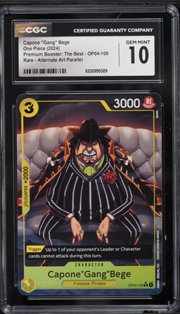 2024 One Piece Premium Booster: The Best Alt Art Capone "Gang" Bege #OP04-100 CGC 10 GEM MINT