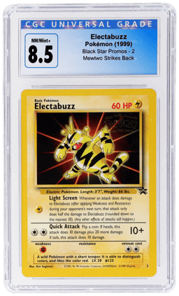 1999 Pokemon Wizards of the Coast Black Star Promo Mewtwo Strikes Back Electabuzz #2 CGC 8.5