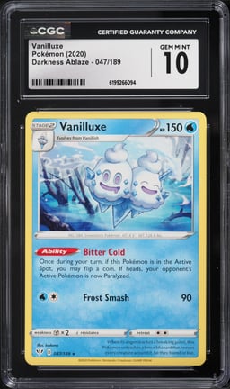 2020 Pokemon Darkness Ablaze Vanilluxe #047 CGC 10 GEM MINT