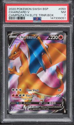 2020 Pokemon SWSH Champions Path Elite Full Art Charizard V #050 PSA 7 NRMT