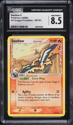 2006 Pokemon EX Dragon Frontiers Swellow #40 CGC 8.5 NM-MT+