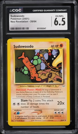 2001 Pokemon Neo Revelation Sudowoodo #26 CGC 6.5 EXMT+