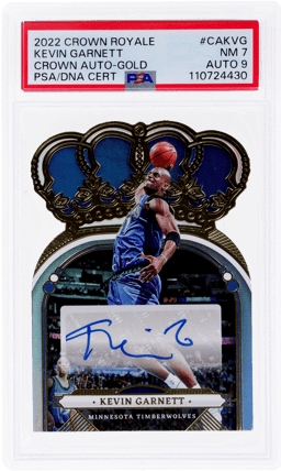 2022 Panini Crown Royale Crown Autograph Gold Kevin Garnett #CA-KVG 4/10 PSA 7