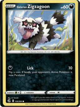 2021 Galarian Zigzagoon #159 Fusion Strike