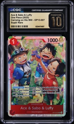 2025 One Piece Carrying On His Will SR Ace & Sabo & Luffy #OP13-007 CGC 10 PRISTINE
