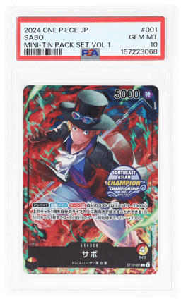 2024 One Piece Mini Tin Pack Set Volume 1 Japanese Sabo #ST13001 PSA 10