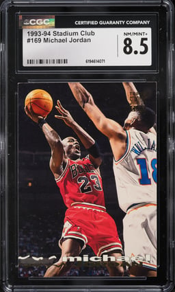 1993 Stadium Club Basketball Michael Jordan #169 CGC 8.5 NM-MT+