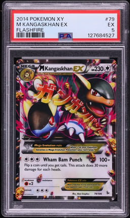 2014 Pokemon XY Flashfire M Kangaskhan EX #79 PSA 5 EX