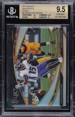2019 Select Snapshots Silver Prizm Marquise Brown ROOKIE #6 BGS 9.5 GEM MINT