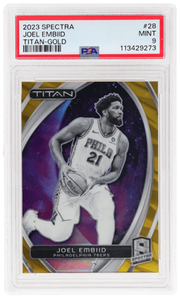 2023 Panini Spectra Titan Gold Joel Embiid #28 9/10 PSA 9