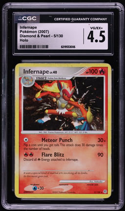 2007 Pokemon Diamond & Pearl Holo Infernape #5 CGC 4.5 VGEX+