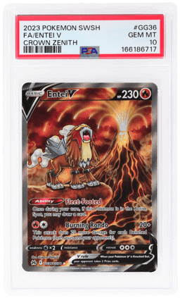 2023 Pokemon Sword and Shield Crown Zenith Galarian Gallery Entei V #GG36 PSA 10