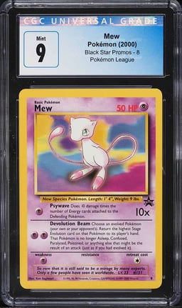 2000 Pokemon League Black Star Promo Mew #8 CGC 9 MINT