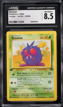 1999 Pokemon Jungle 1st Edition Venonat #63 CGC 8.5 NM-MT+